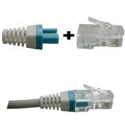 DATACOM Manșetă pentru conector RJ 45 albastru/alb 100 buc.
