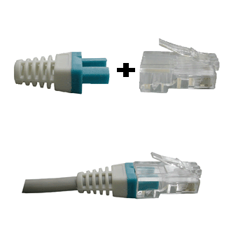 DATACOM Manșetă pentru conector RJ 45 albastru/alb 100 buc. DATACOM Manșetă pentru conector RJ 45 albastru/alb 100 buc.