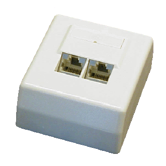 DATACOM STP cu priză dublă Cat5e deasupra tencuielii 45 deg.
