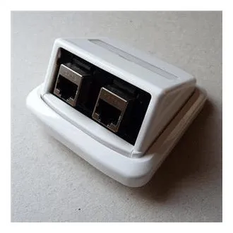 Priză dublă ABB TANGO 2xRJ45 cat6 STP alb