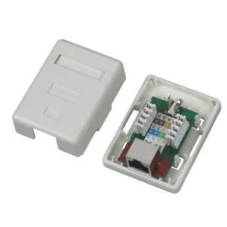 DATACOM STP priză simplă deasupra tencuielii Cat5e 1 x RJ45 DATACOM STP priză simplă deasupra tencuielii Cat5e 1 x RJ45