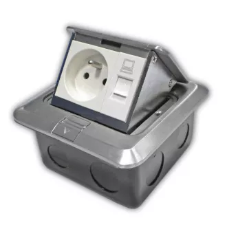 Soclu de podea DATACOM (1xRJ45 Cat5e 230V)