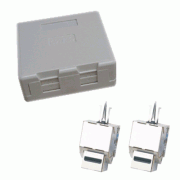 Priză dublă CAT5E STP 2xRJ45 pentru plăci de gips-carton antipraf.