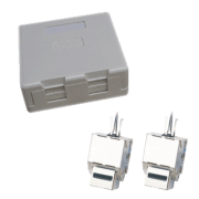 Priză dublă CAT5E STP 2xRJ45 pentru plăci de gips-carton antipraf.