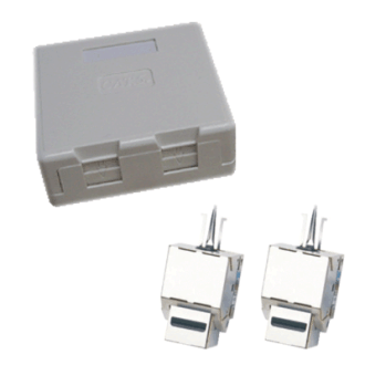 Priză dublă CAT5E STP 2xRJ45 pentru plăci de gips-carton antipraf. Priză dublă CAT5E STP 2xRJ45 pentru plăci de gips-carton antipraf.