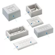 DATACOM Modul de date UTP CAT5E 4xRJ45 pentru montare încastrată