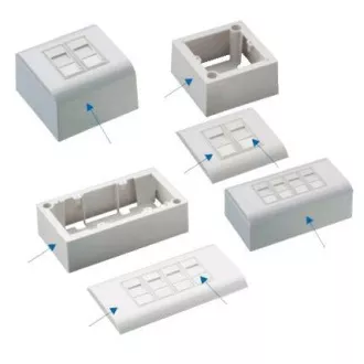 DATACOM Modul de date UTP CAT5E 4xRJ45 pentru montare încastrată