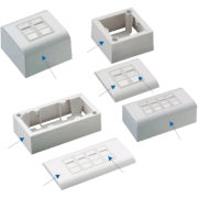 DATACOM Modulul de date DATACOM Priză de date STP CAT5E 4xRJ45 pentru montare încastrată
