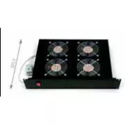 Unitate ventilator orizontală 19" 4 ventilatoare - termostat 220V/92W 2U negru