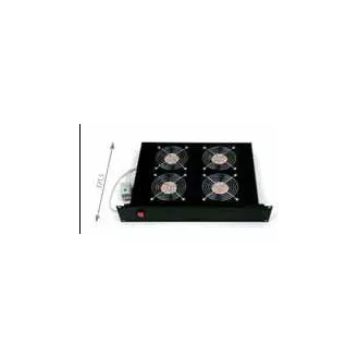 Unitate ventilator orizontală 19" 4 ventilatoare - termostat 220V/92W 2U negru Unitate ventilator orizontală 19" 4 ventilatoare - termostat 220V/92W 2U negru