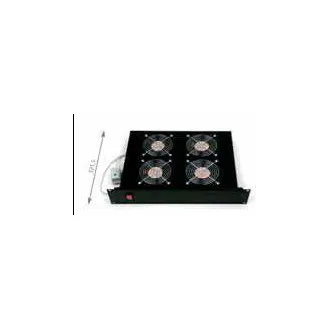 Unitate ventilator orizontală 19" 4 ventilatoare - termostat 220V/92W 2U negru Unitate ventilator orizontală 19" 4 ventilatoare - termostat 220V/92W 2U negru