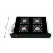 Unitate ventilator orizontală 19" 4 ventilatoare - termostat 220V/92W 2U negru