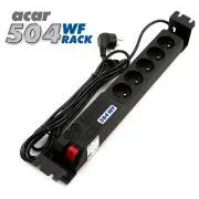 Sursă de alimentare 19". Acar 504WF 5x220V-3m neagră + protecție întrerupător.