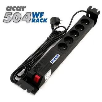 Sursă de alimentare 19". Acar 504WF 5x220V-3m neagră + protecție întrerupător.