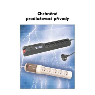 Sursă de alimentare 19". Acar 504WF 5x220V-3m neagră + protecție întrerupător.