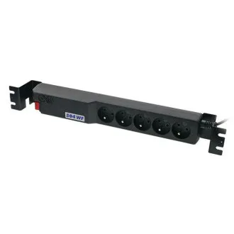 Sursă de alimentare 19". Acar 504WF 5x220V-3m neagră + protecție întrerupător.