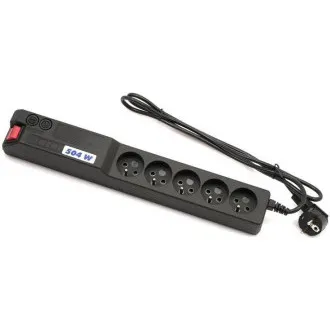 Sursă de alimentare 19". Acar 504WF 5x220V-3m neagră + protecție întrerupător.