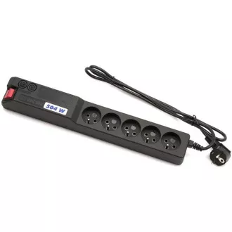 Sursă de alimentare 19". Acar 504WF 5x230V-5m neagră + protecție întrerupător. Sursă de alimentare 19". Acar 504WF 5x230V-5m neagră + protecție întrerupător.