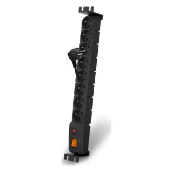 Panou de alimentare 19" ACAR S8/3m 8x220V Negru + întrerupător de protecție 10A Panou de alimentare 19" ACAR S8/3m 8x220V Negru + întrerupător de protecție 10A