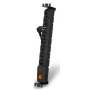Panou de alimentare 19" ACAR S8/5m 8x220V Negru + întrerupător de protecție 10A