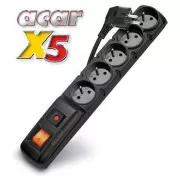 Panou de distributie ACAR X5/3m 5x220V negru+protectie la supracurent