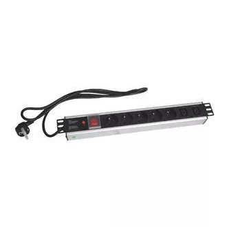 Panou de alimentare 19" OC 5x230V+2xIEC 2m PPO SW Negru