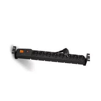 Panou de alimentare de 19" 8x230V, 3m, întrerupător, protecție la supraîncălzire, conector termic