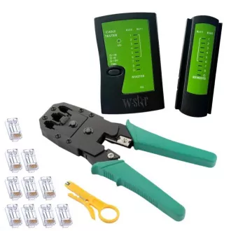 Set de instrumente W-Star Networker WS193, tester UTP, clește RJ45 RJ11, perforator, 10x RJ45 Set de instrumente W-Star Networker WS193, tester UTP, clește RJ45 RJ11, perforator, 10x RJ45