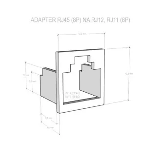 DATACOM Adaptor RJ45 la RJ12 (RJ11) alb 20pcs