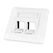 Priză de date ascunsă pentru 2 module (45°), goală, RAL9010