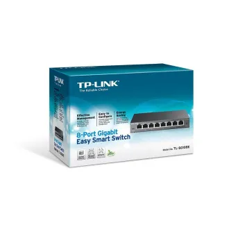 Switch inteligent TP-Link TL-SG108E, fără ventilator, 8x GB