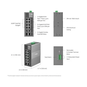 IES210GPP Omada Industr Comutator ușor de utilizat