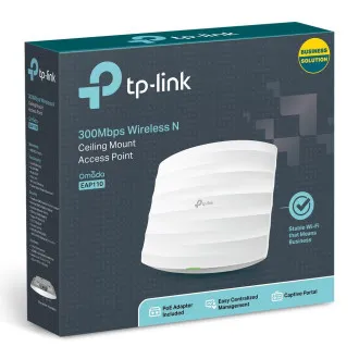 TP-Link EAP110 N300 WiFi Point de acces pentru montare pe tavan/perete Omada SDN TP-Link EAP110 N300 WiFi Point de acces pentru montare pe tavan/perete Omada SDN