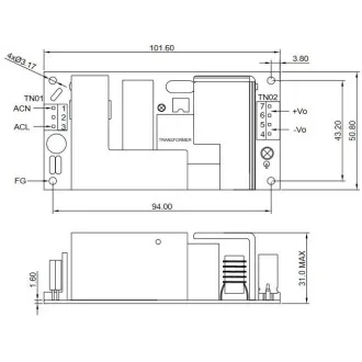 MikroTik GB60A-S12 - Sursă de alimentare internă 12v 5A pentru CCR1016 r2