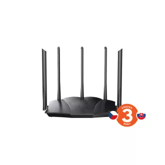 Tenda TX12 Pro AX3000 WiFi6 Router, 1x GWAN, 3x GLAN, IPv6, 5x 6dBi, WPA3, Mesh, aplicație CZ