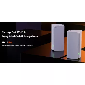 Tenda Nova MX15 Pro (pachet de 2) sistem WiFi 6 AX5400 Mesh Gigabit, 6x GLAN/GWAN, WPA3, VPN, aplicație CZ