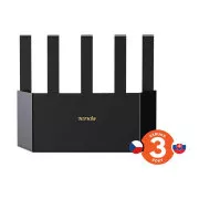 Router Tenda TX12L Pro AX3000 WiFi 6 Mesh, 1x GWAN, 3x GLAN, IPv6, 5x 6dBi, WPA 3, aplicație CZ