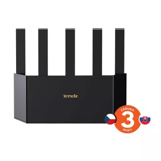 Router Tenda TX12L Pro AX3000 WiFi 6 Mesh, 1x GWAN, 3x GLAN, IPv6, 5x 6dBi, WPA 3, aplicație CZ