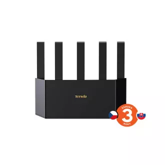 Router Tenda TX12L Pro AX3000 WiFi 6 Mesh, 1x GWAN, 3x GLAN, IPv6, 5x 6dBi, WPA 3, aplicație CZ