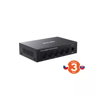 Tenda TEG1005M - comutator metalic 5x 10/100/1000 Mbps, fără ventilator - fără ventilatoare, protecție 6 kV