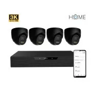 iGET HOME N85P4 - camera NVR PoE set 3K rezolutie, 8CH NVR + camera 4x cu sunet, IR si LED