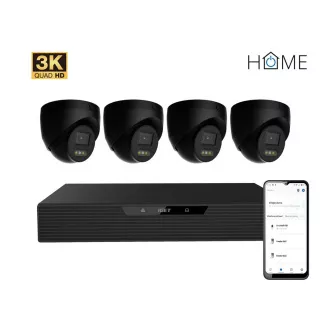iGET HOME N85P4 - camera NVR PoE set 3K rezolutie, 8CH NVR + camera 4x cu sunet, IR si LED