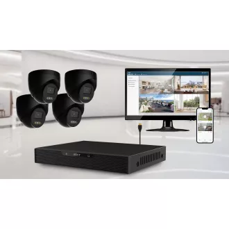 iGET HOME N85P4 - camera NVR PoE set 3K rezolutie, 8CH NVR + camera 4x cu sunet, IR si LED