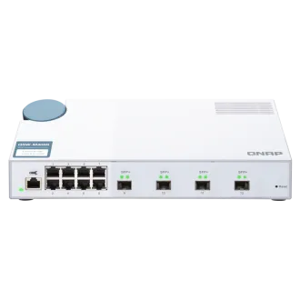 Switch gestionat QNAP QSW-M408S (12 porturi: 8 porturi Gigabit + 4 porturi 10G SFP+)