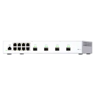 Switch gestionat QNAP QSW-M408S (12 porturi: 8 porturi Gigabit + 4 porturi 10G SFP+)