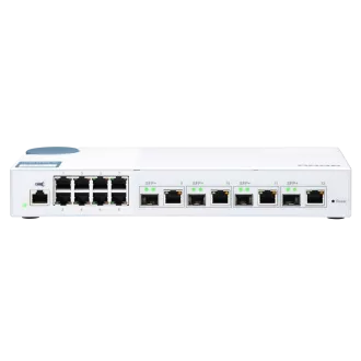 Switch gestionat QNAP QSW-M408-4C (12 porturi: 8x porturi Gigabit + 4x porturi combo 10G SFP+ / 10GbE)