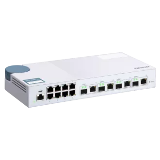 Switch gestionat QNAP QSW-M408-4C (12 porturi: 8x porturi Gigabit + 4x porturi combo 10G SFP+ / 10GbE)