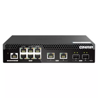 Switch gestionat QNAP QSW-M2106R-2S2T (6x 2.5GbE RJ45, 2x 10GbE RJ45, 2x 10GbE SFP+, lățime îngustă) Switch gestionat QNAP QSW-M2106R-2S2T (6x 2.5GbE RJ45, 2x 10GbE RJ45, 2x 10GbE SFP+, lățime îngustă)