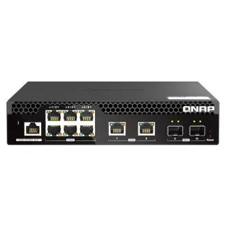 Switch gestionat QNAP QSW-M2106R-2S2T (6x 2.5GbE RJ45, 2x 10GbE RJ45, 2x 10GbE SFP+, lățime îngustă)