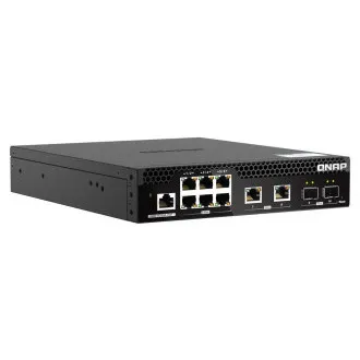 Switch gestionat QNAP QSW-M2106R-2S2T (6x 2.5GbE RJ45, 2x 10GbE RJ45, 2x 10GbE SFP+, lățime îngustă)
